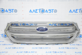 Radiator grill grill Ford Escape MK3 17-19 rest gray with chrome with emblem