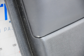 Door trim card front left Jeep Grand Cherokee WK2 14-17 black with black insert leather, armrest leather, white stitching, molding with chrome, under mat black wood, seat memory, backlight, scratches