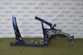 Front right quarter Toyota Prius 30 10-15 with central pillar, blue