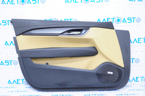 Door trim card front left Cadillac ATS 13- leather black with beige insert