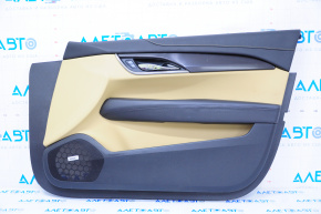 Door trim card front right Cadillac ATS 13- leather black with beige insert