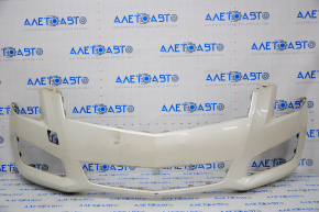 Bare front bumper Cadillac ATS 13-14 prerest, white, cracked, crack in crepe, rubbed