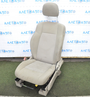 Driver's seat Jeep Patriot 11-14 without airbag mechanics cloth beige under chemical breakage overlay