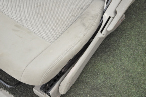 Driver's seat Jeep Patriot 11-14 without airbag mechanics cloth beige under chemical breakage overlay