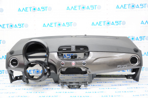 Torpedo front panel with AIRBAG Fiat 500 12-15 gloss, graphite