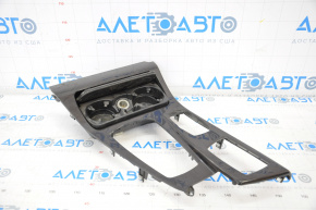 Shifter Trim Cup Holders BMW 5 F10 11-16 Brown Wood