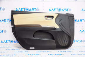 Door trim card front left Toyota Avalon 13-15 black with beige insert, worn leather