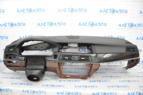 Torpedo front panel with AIRBAG BMW 5 F10 11-16 black under projection night view useful chrome, paint, rusty pyropatron, burned