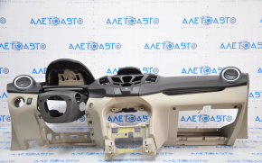 Torpedo front panel with AIRBAG Ford Fiesta 11-19 black-gray, rusty pyropatron, scratches