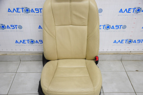 Passenger seat Toyota Avalon 13-14 with airbag, electric, heated, beige leather, cracks in leather