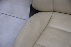 Passenger seat Toyota Avalon 13-14 with airbag, electric, heated, beige leather, cracks in leather