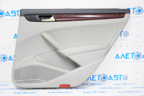 Door trim card rear right VW Passat b7 12-15 USA gray, wood insert