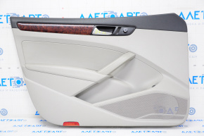 Door trim card front left VW Passat b7 12-15 USA gray, wood insert, broken fastener