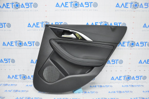 Door trim card rear right Infiniti QX30 17-17 plastic and leather black, leather stud
