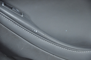 Door trim card front right Infiniti QX30 17-19 plastic and leather black, worn leather