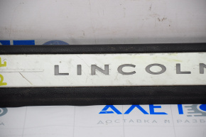 Door sill trim front left Lincoln MKZ 13-14 black, chrome with backlight, scratches