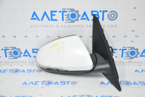 Right side mirror complete Kia Optima 16-18 8 pins, turn signal, white, scratches, dented, turn signal not broken
