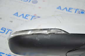 Right side mirror complete Kia Optima 16-18 8 pins, turn signal, white, scratches, dented, turn signal not broken