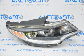 Headlight front right bare Kia Optima 16-18 USA prerest halogen with overlay, scratches on glass