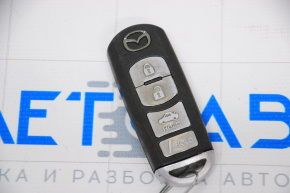 Mazda 3 14-18 BM 4 button key, worn chrome