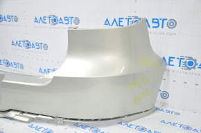 Rear bumper bare VW Tiguan 12-18 rest upper part silver, broken fastener, dented