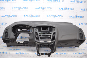 Torpedo front panel with AIRBAG Ford Focus mk3 15-18 rest, black, with overlay and glove compartment, scratches, broken fasteners