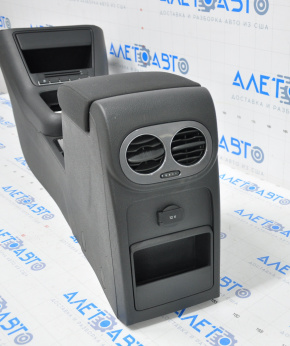 Central console armrest and cup holder VW Tiguan 09-18 cloth black, scratches, worn