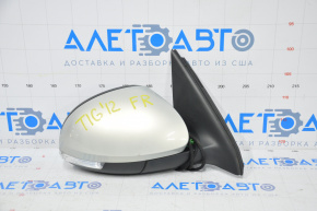 Side mirror right complete VW Tiguan 09-17 6 pins, turn signal, heated, silver