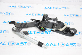 Mazda CX-9 16-23 black driver's seat belt with tensioner and gray fastener