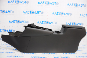 Central console armrest and cup holders Mazda CX-9 16-23 leather black, scratches