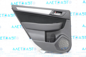 Door trim card rear left Subaru Outback 15-16 black leather, leather defect