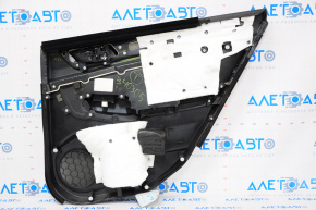 Door trim card rear left Subaru Outback 15-16 black leather, leather defect