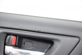 Door trim card rear left Subaru Outback 15-16 black leather, leather defect