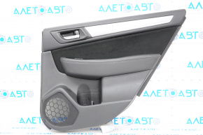 Door trim card rear right Subaru Outback 15-16 black leather, leather defect