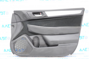 Door trim card front right Subaru Outback 15-16 black leather, chrome handle