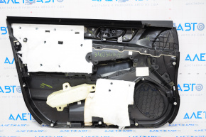 Door trim card front right Subaru Outback 15-16 black leather, chrome handle