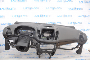 Dashboard front panel with AIRBAG Ford Escape MK3 17-19 rest, black, for large display, scrap crepe