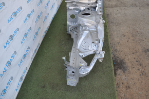 Front left quarter Toyota Prius 50 16-22 silver, with central pillar, dented side member, dent