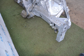 Front left quarter Toyota Prius 50 16-22 silver, with central pillar, dented side member, dent