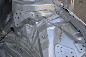 Front left quarter Toyota Prius 50 16-22 silver, with central pillar, dented side member, dent