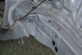 Front left quarter Toyota Prius 50 16-22 silver, with central pillar, dented side member, dent