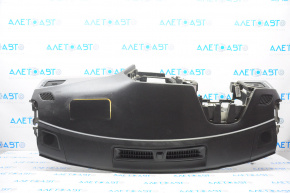Dashboard front panel without AIRBAG Hyundai Sonata 15-17 black, shot, needs cleaning