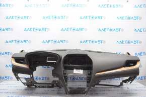 Torpedo front panel without AIRBAG Lincoln MKC 15-19 brown, wood inserts, scratches
