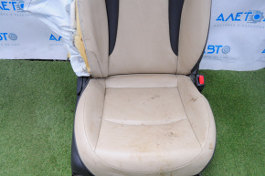 Passenger seat Toyota Prius 50 16-18 without airbag mechanical leather beige and black shot under chemical