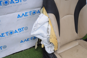 Passenger seat Toyota Prius 50 16-18 without airbag mechanical leather beige and black shot under chemical
