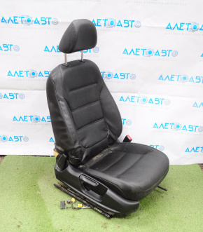 Passenger seat VW Jetta 11-18 USA without airbag, manual, leather black, dented