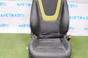 Chevrolet Volt 11-15 passenger seat without airbag, electric, black leather, light green insert