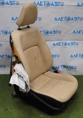 Passenger seat Lexus CT200h 11-17 without airbag, beige leather, shot, needs cleaning