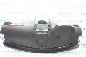 Torpedo front panel without AIRBAG Lincoln MKZ 13-20 black, wood inserts