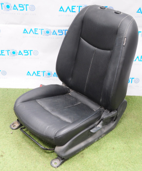 Driver's seat Nissan Leaf 13-13 without airbag, mechanic, heating, leather black, without headrest